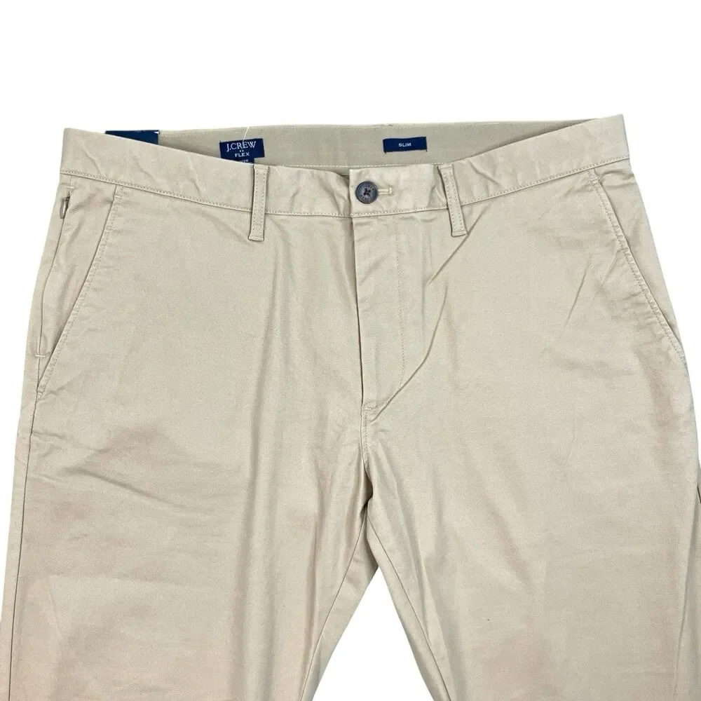 J Crew Chino Pants Mens 36x30 Khaki Slim TruTemp365 British Office Casual BZ109